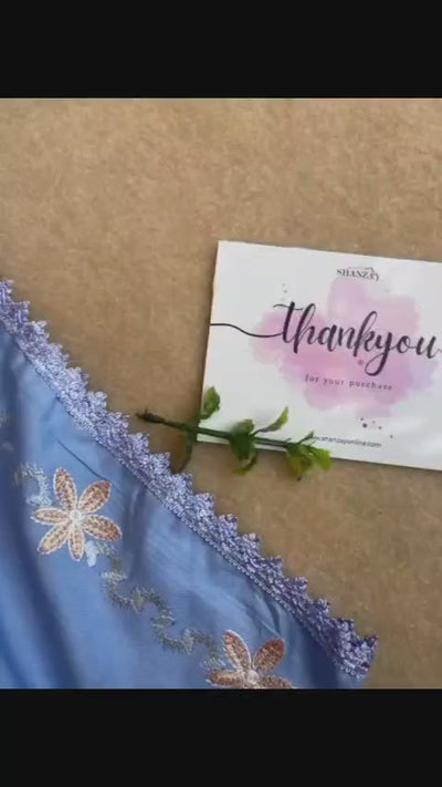Sky Blue Embroidered 3-Piece Unstitched Suit – Winter Collection